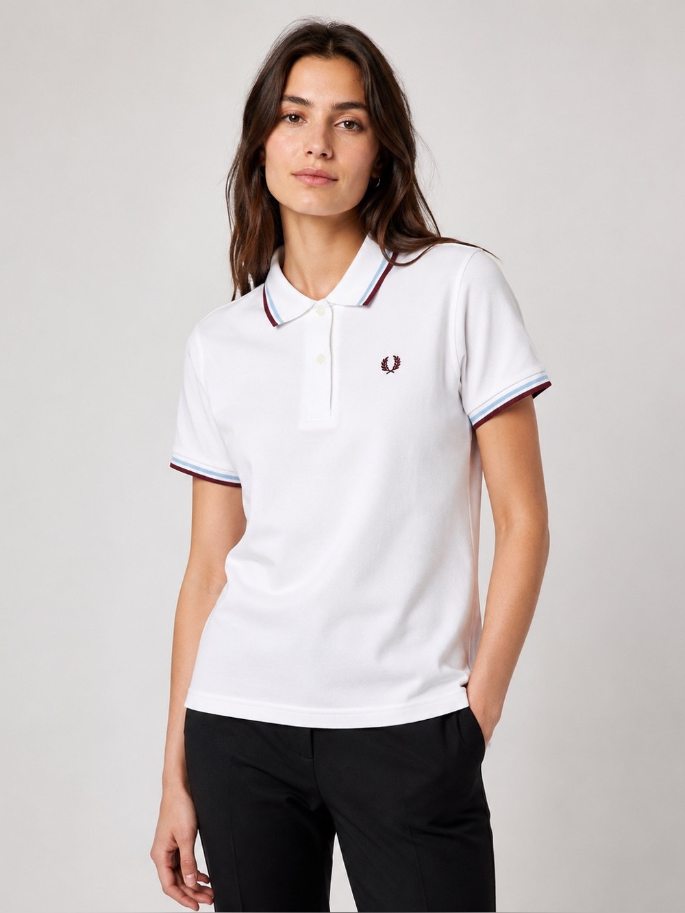Fred Perry Shirt G12 (Women's Twin Tipped Polo Shirt) Sz 4